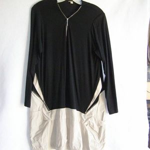 Sun Kim Loose Comfy Dress Black & Beige Size M